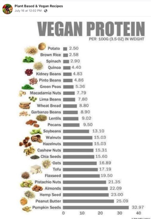 July 22 - Vegan protein chart. Interesting. July 22 - Vegan protein chart. Interesting.